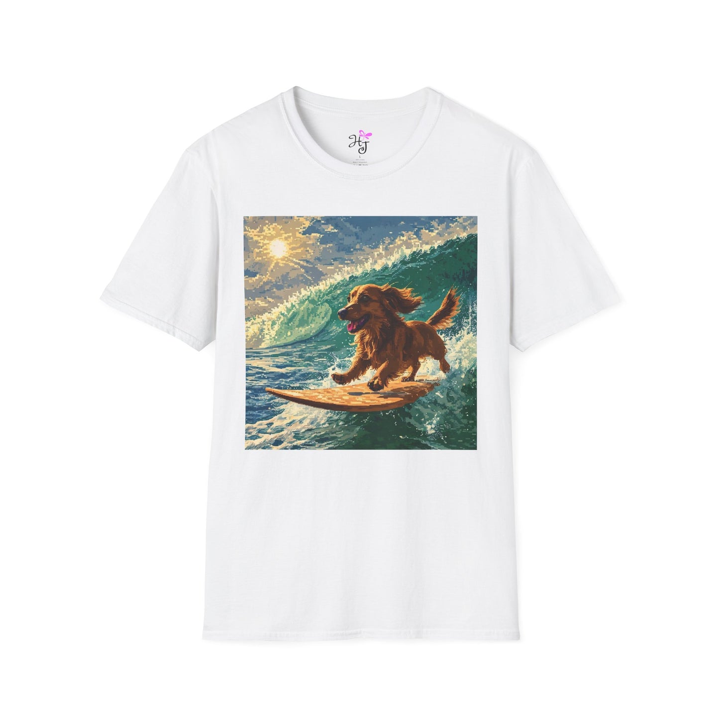 Surfing Dog Unisex T-Shirt, Fun Beachwear, Gift for Dog Lovers, Casual Summer Apparel, Outdoor Adventure Shirt