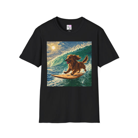 Surfing Dog Unisex T-Shirt, Fun Beachwear, Gift for Dog Lovers, Casual Summer Apparel, Outdoor Adventure Shirt