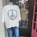 Floral Peace sign T-shirt